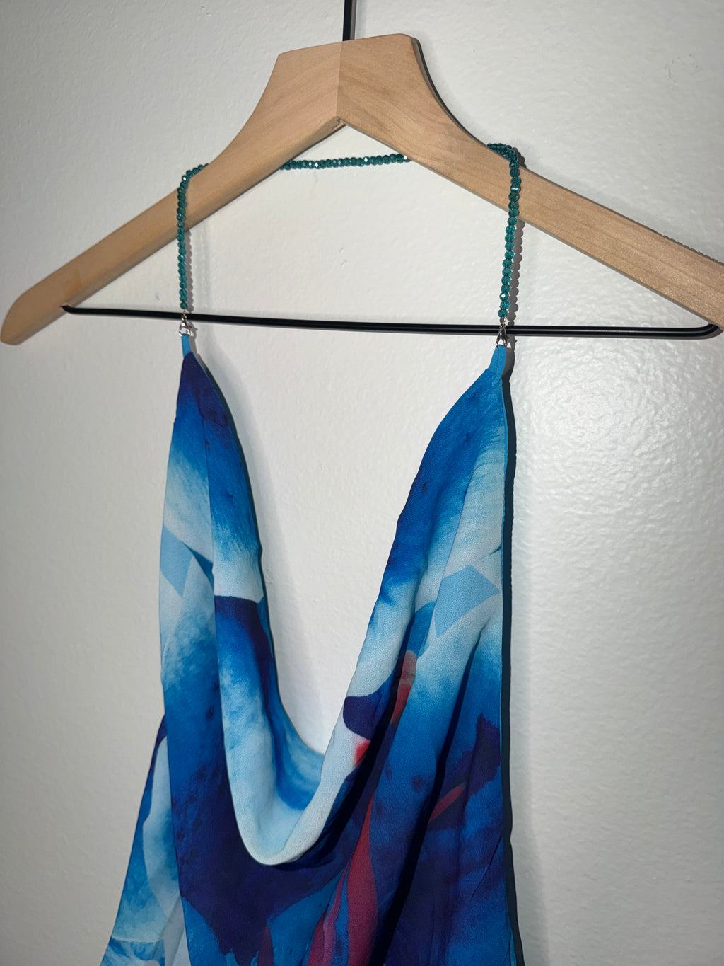 Peppermayo Lily Cowl Neck Beaded Halter Top