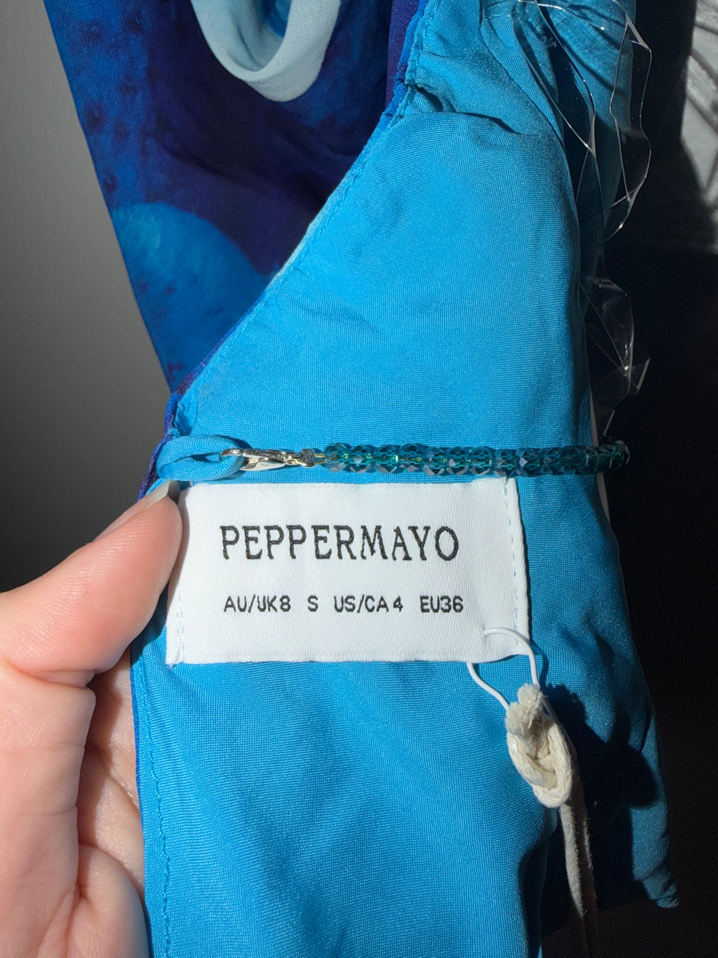 Peppermayo Lily Cowl Neck Beaded Halter Top
